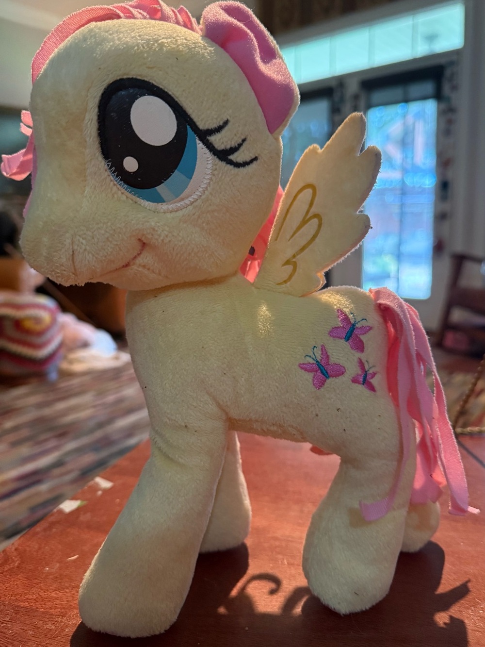 Yellow Pink 11" My Little Pony Fluttershy Pegasus w Butterflies Hasbro  Toy 2013